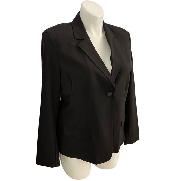 Charter Club Blazer Womens 16 Black Basic Capsule Minimalist Work Office Jacket - Picture 6 of 16